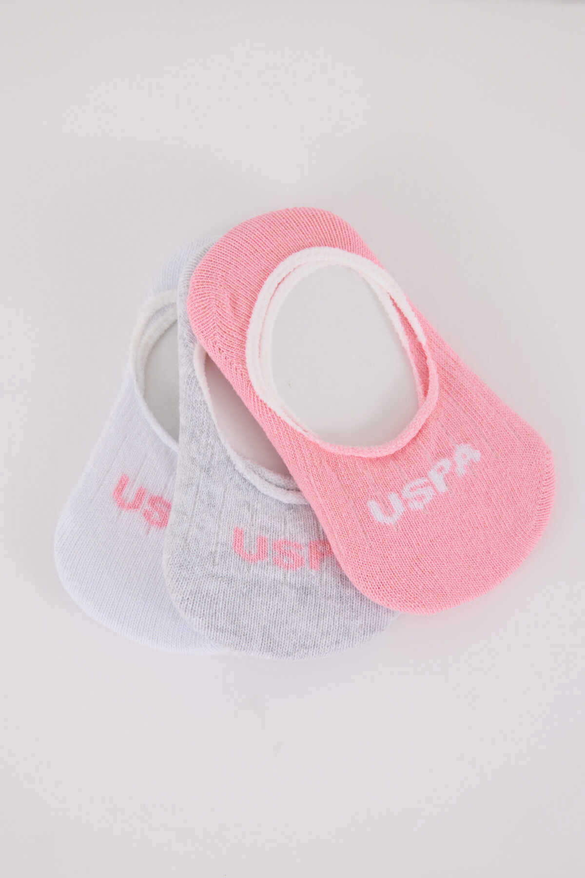 U.S. Polo Assn Bebek - U.S. Polo Assn Bebek KIZ BEBEK PEMBE/BEYAZ/GRİ Bebek Corap