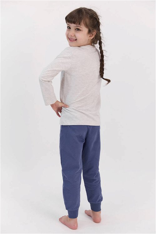 U.S. Polo Assn Bejmelanj Kız Çocuk Uzun Kol Ribanalı Pijama Takımı