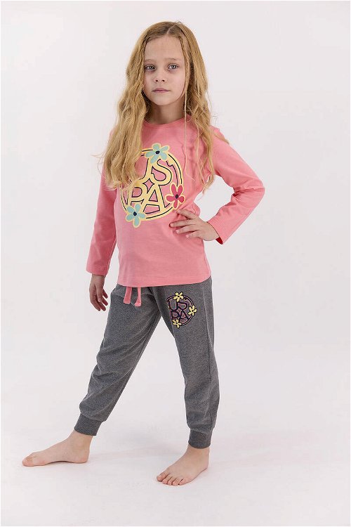 U.S. Polo Assn Coral Kız Çocuk Pijama Takımı