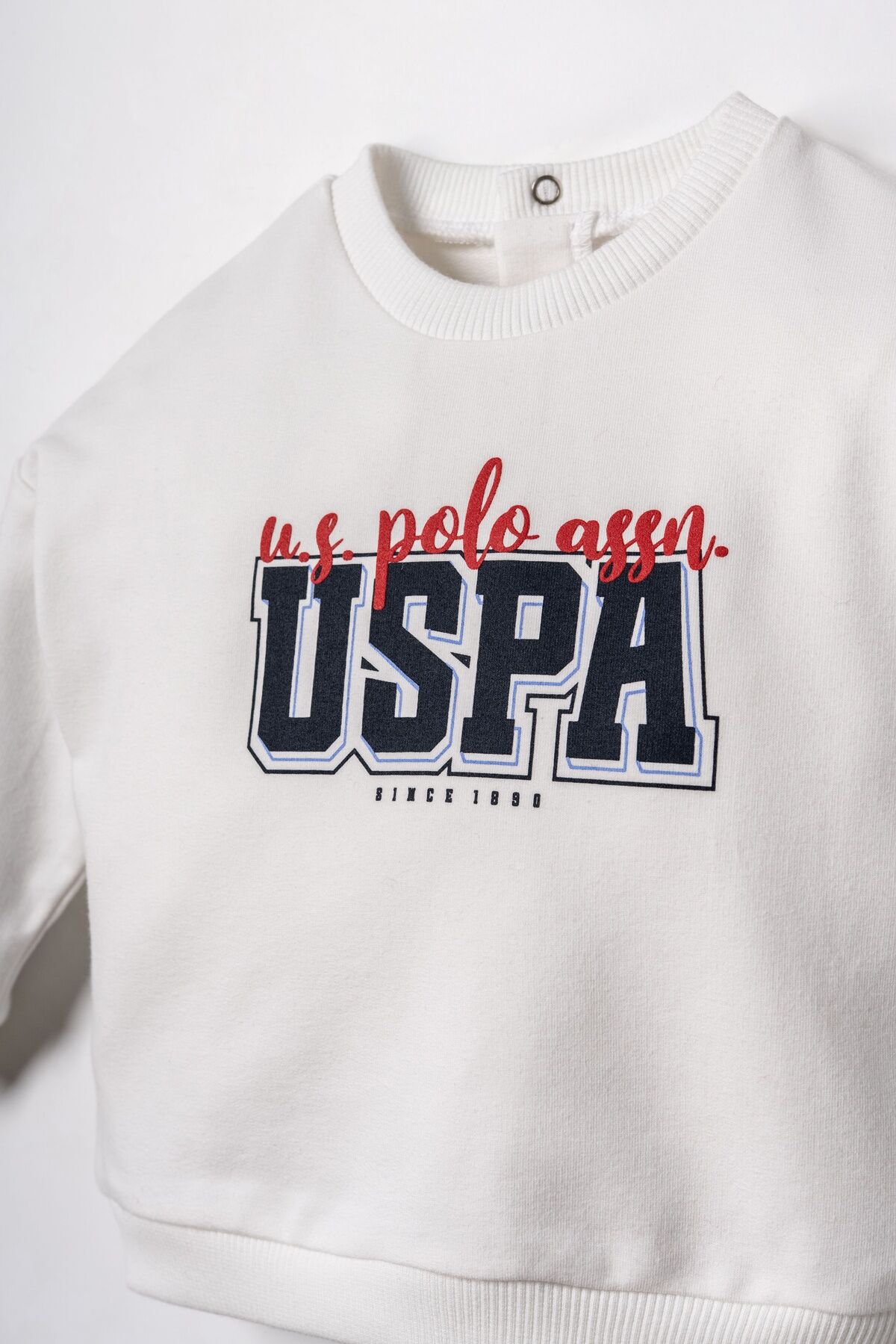 U.S POLO ASSN - U.S. Polo Assn. Erkek Bebek Baskılı Beyaz Uzun Kol Pijama Takım USB3162-C-V1 (1)