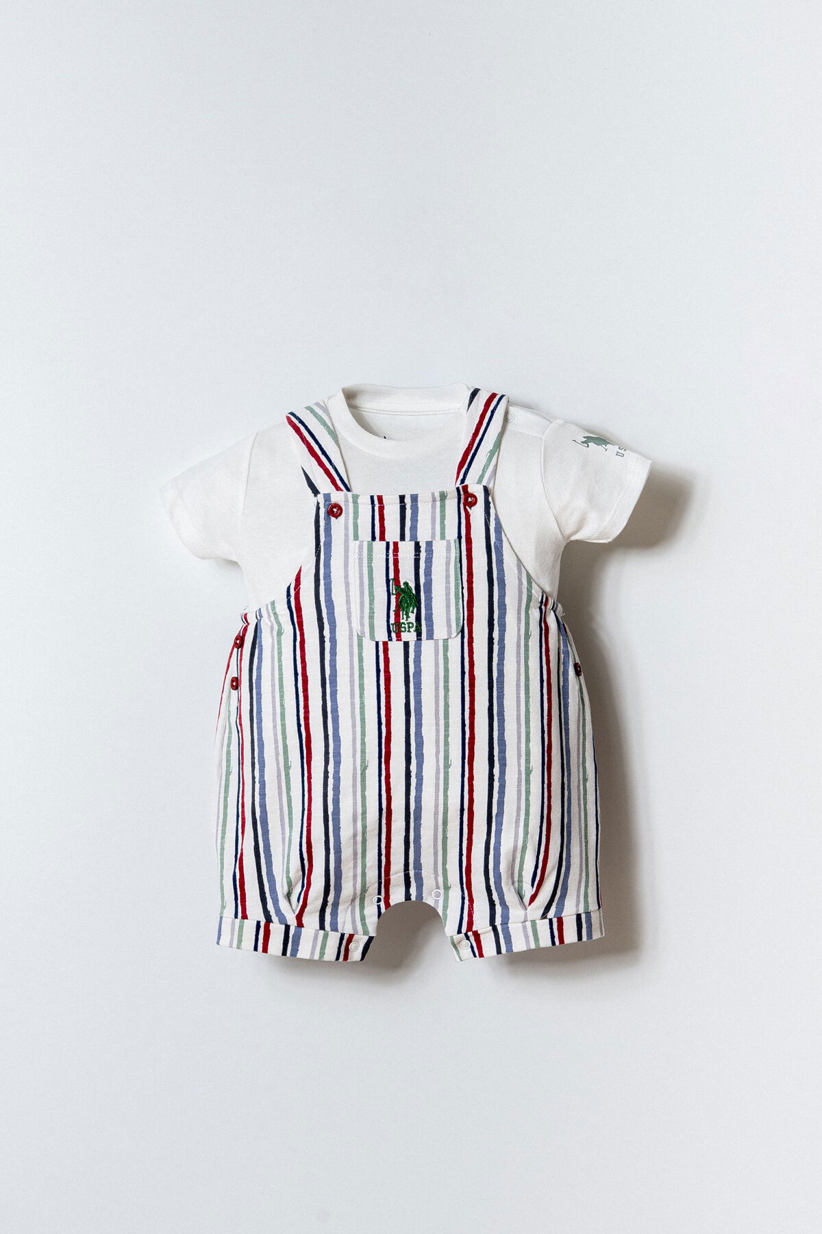 U.S. Polo Assn - U.S. Polo Assn. Erkek Bebek Beyaz Şort Takım