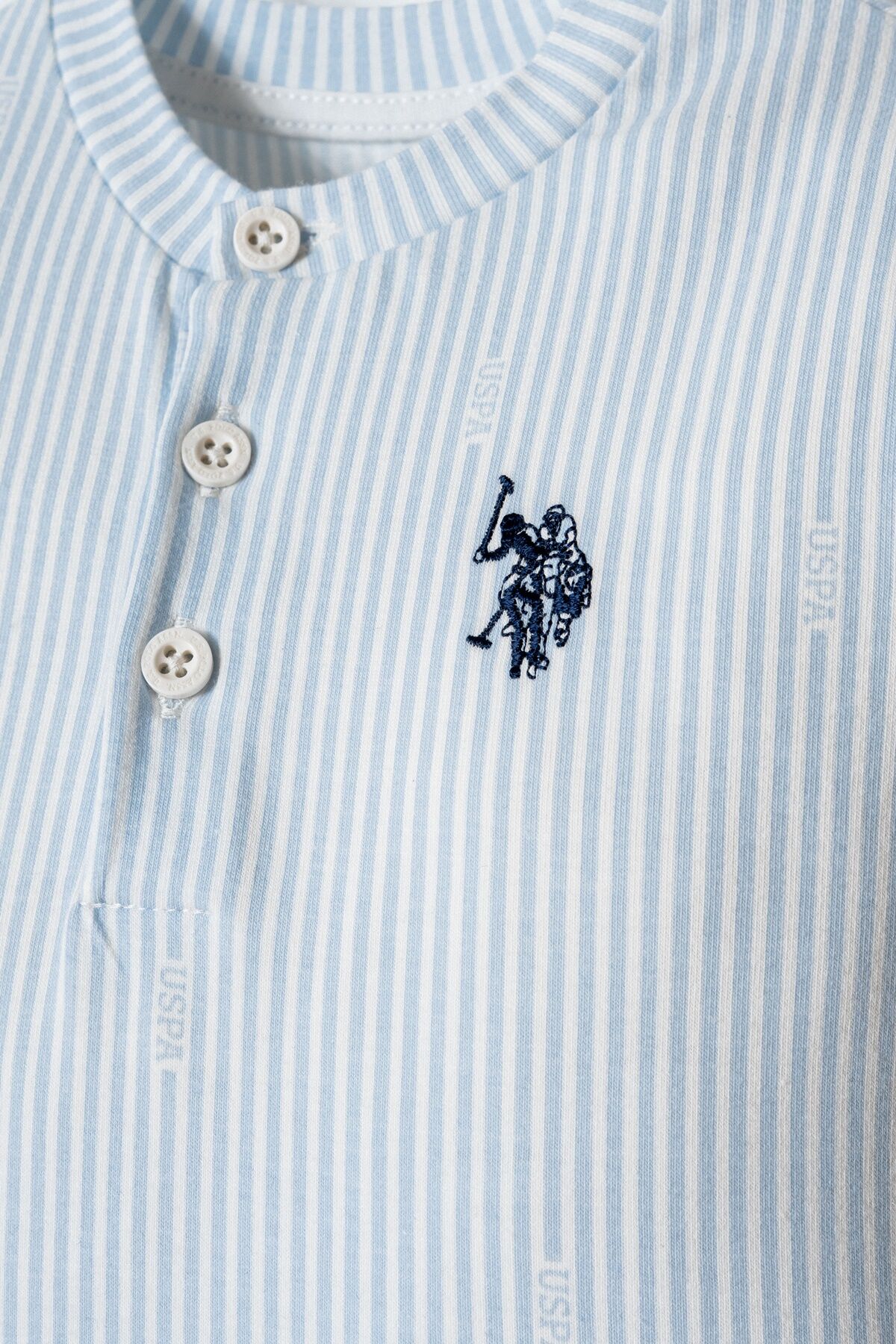 U.S. Polo Assn - U.S. Polo Assn. Erkek Bebek Mavi Şort Takım (1)