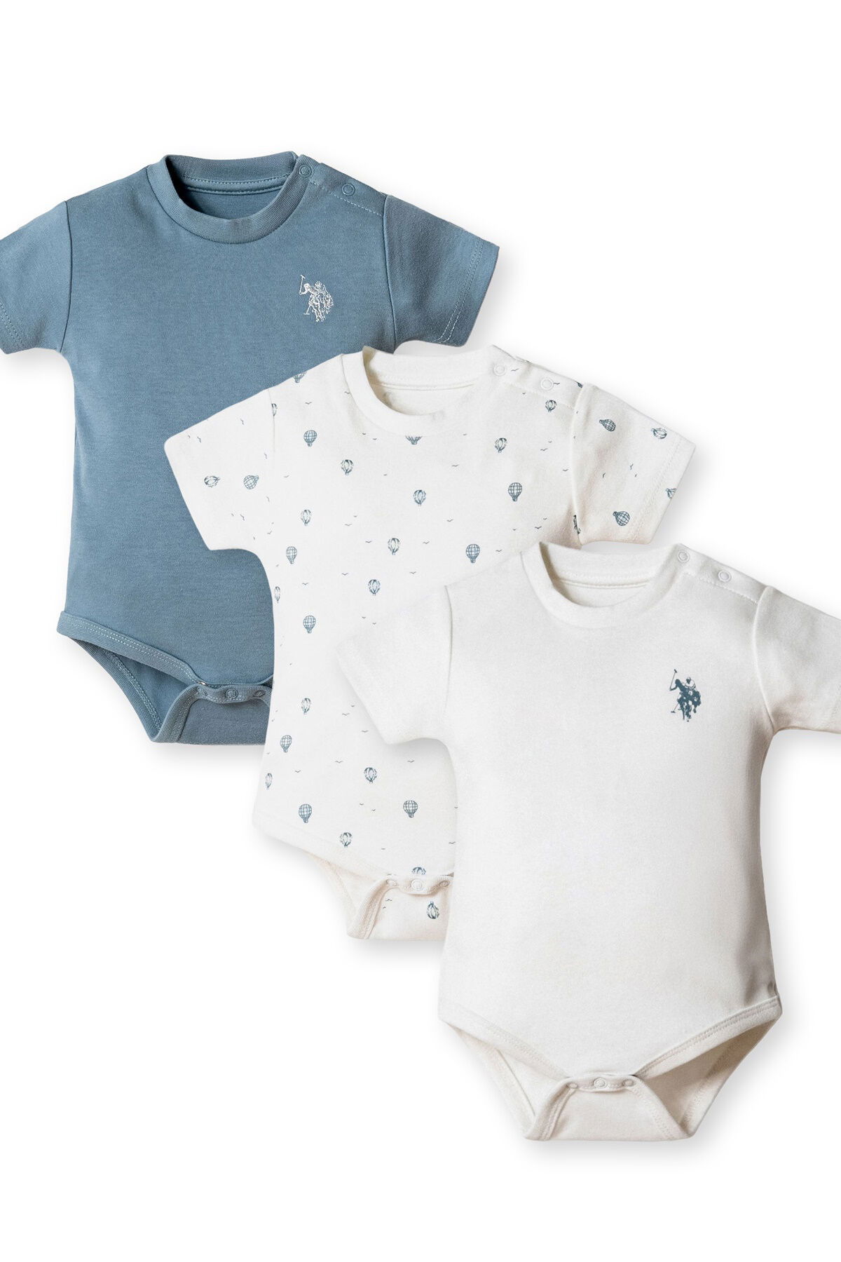 U.S. Polo Assn - U.S. Polo Assn. Erkek Bebek Beyaz Badi Zıbın