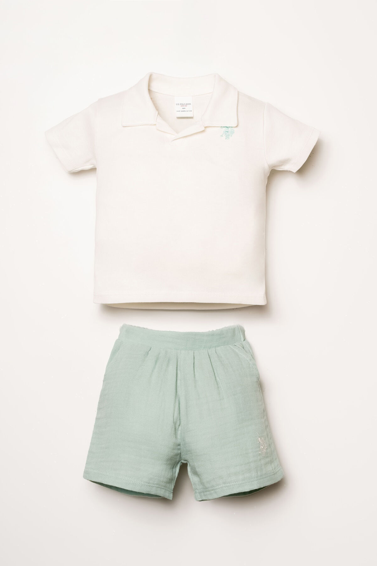 U.S. Polo Assn - U.S. Polo Assn. Erkek Bebek Yeşil Şort Takım