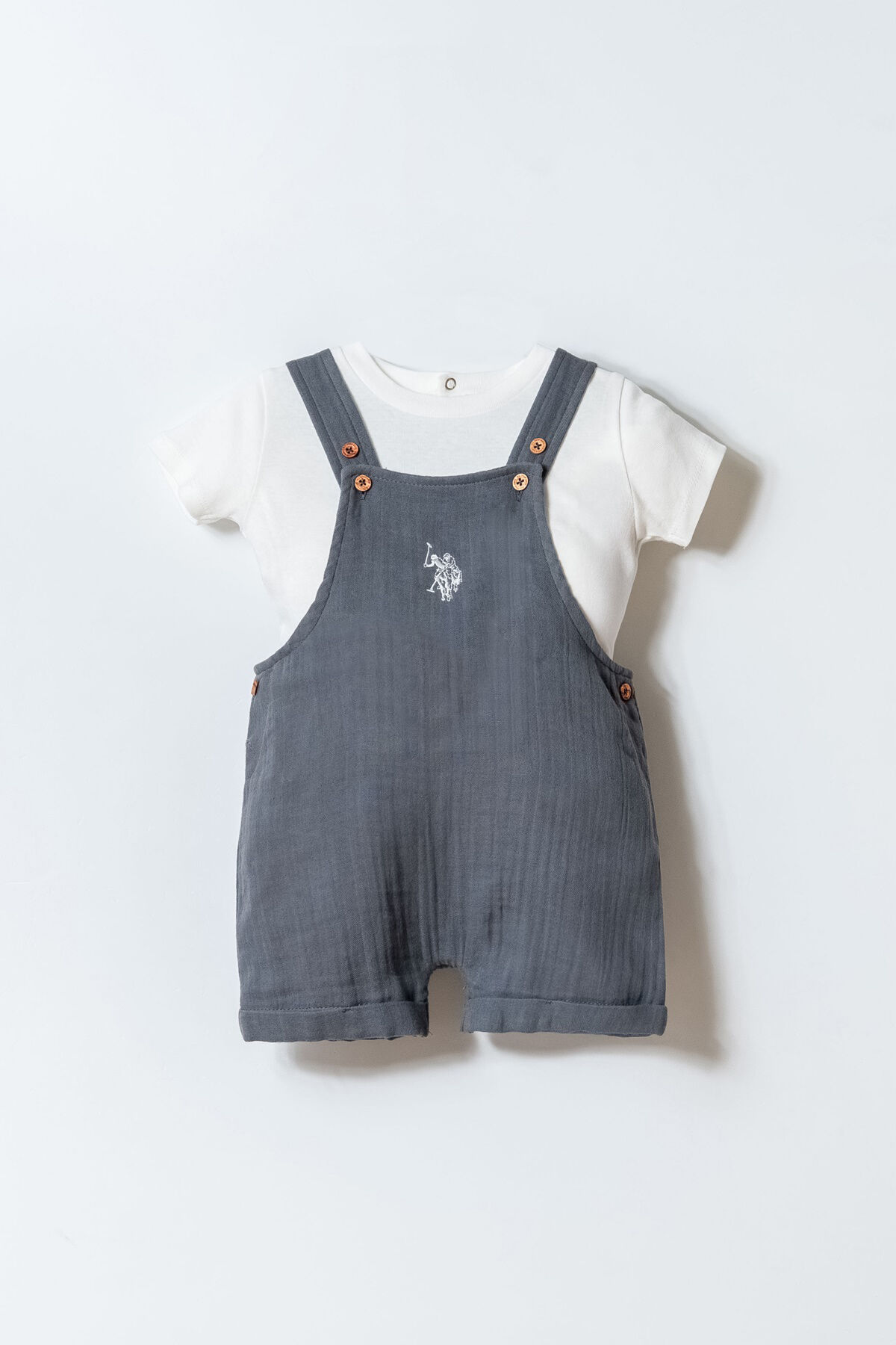 U.S. Polo Assn - U.S. Polo Assn. Erkek Bebek Gri Şort Takım