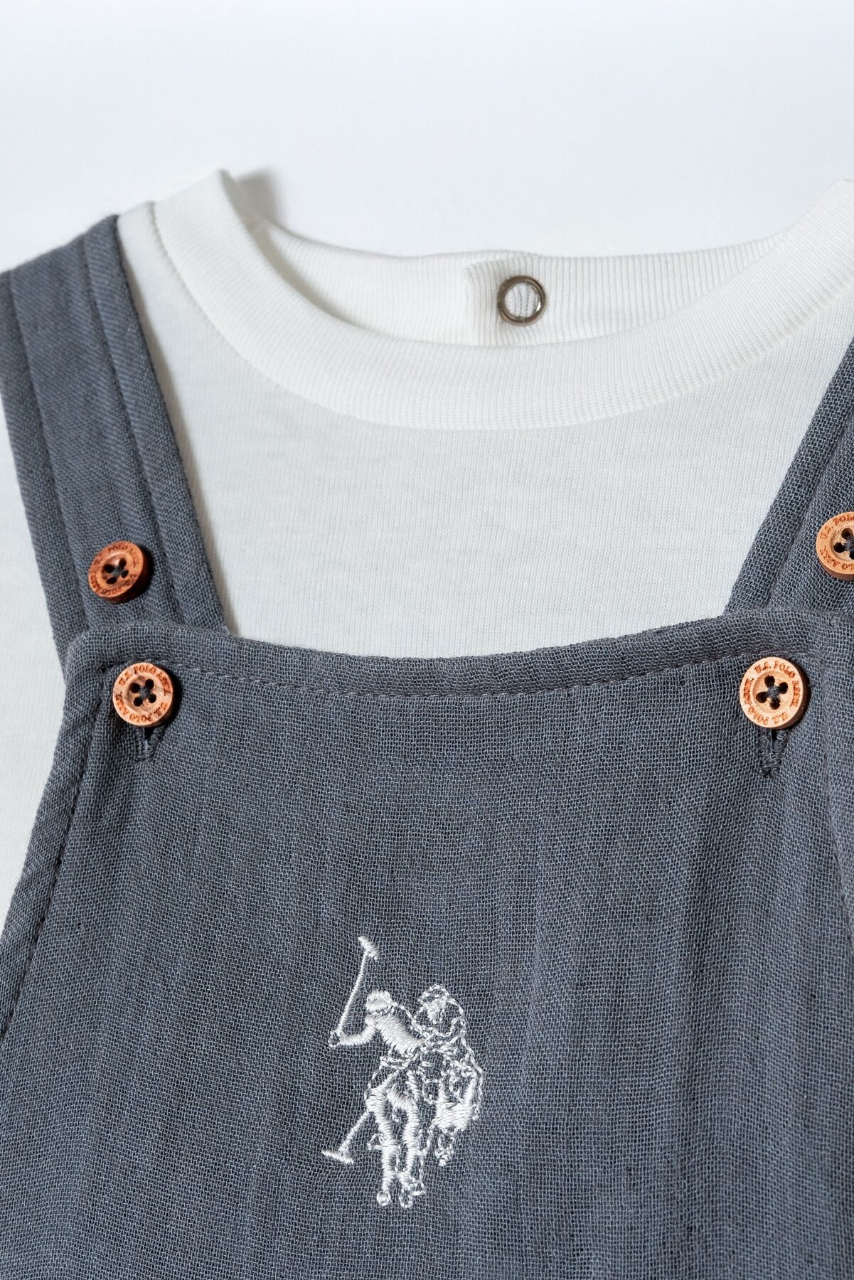 U.S. Polo Assn - U.S. Polo Assn. Erkek Bebek Gri Şort Takım (1)