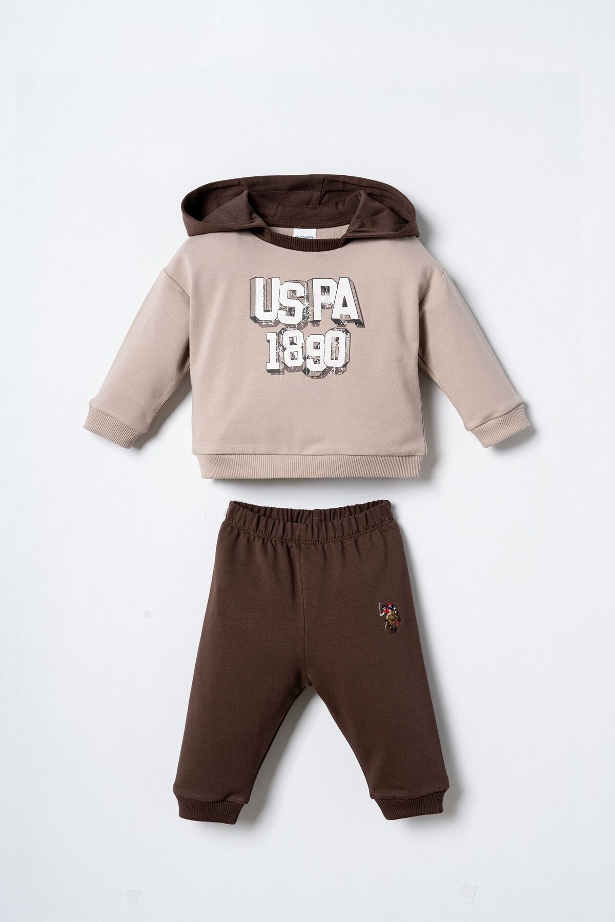 U.S POLO ASSN - U.S. Polo Assn. Erkek Bebek Kapüşonlu Sarı Uzun Kol Pijama Takım USB3178-C-V1