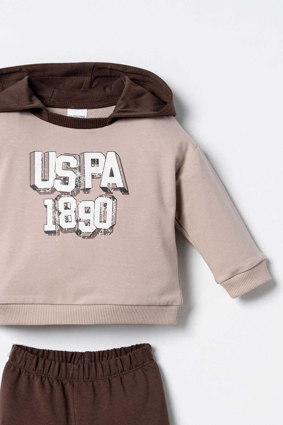 U.S POLO ASSN - U.S. Polo Assn. Erkek Bebek Kapüşonlu Sarı Uzun Kol Pijama Takım USB3178-C-V1 (1)