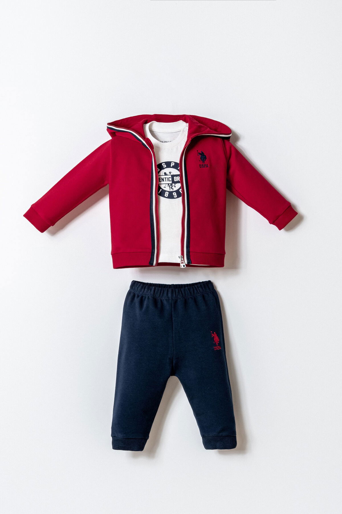 U.S. Polo Assn - U.S. Polo Assn. Erkek Bebek Kırmızı 3'Lü Takım