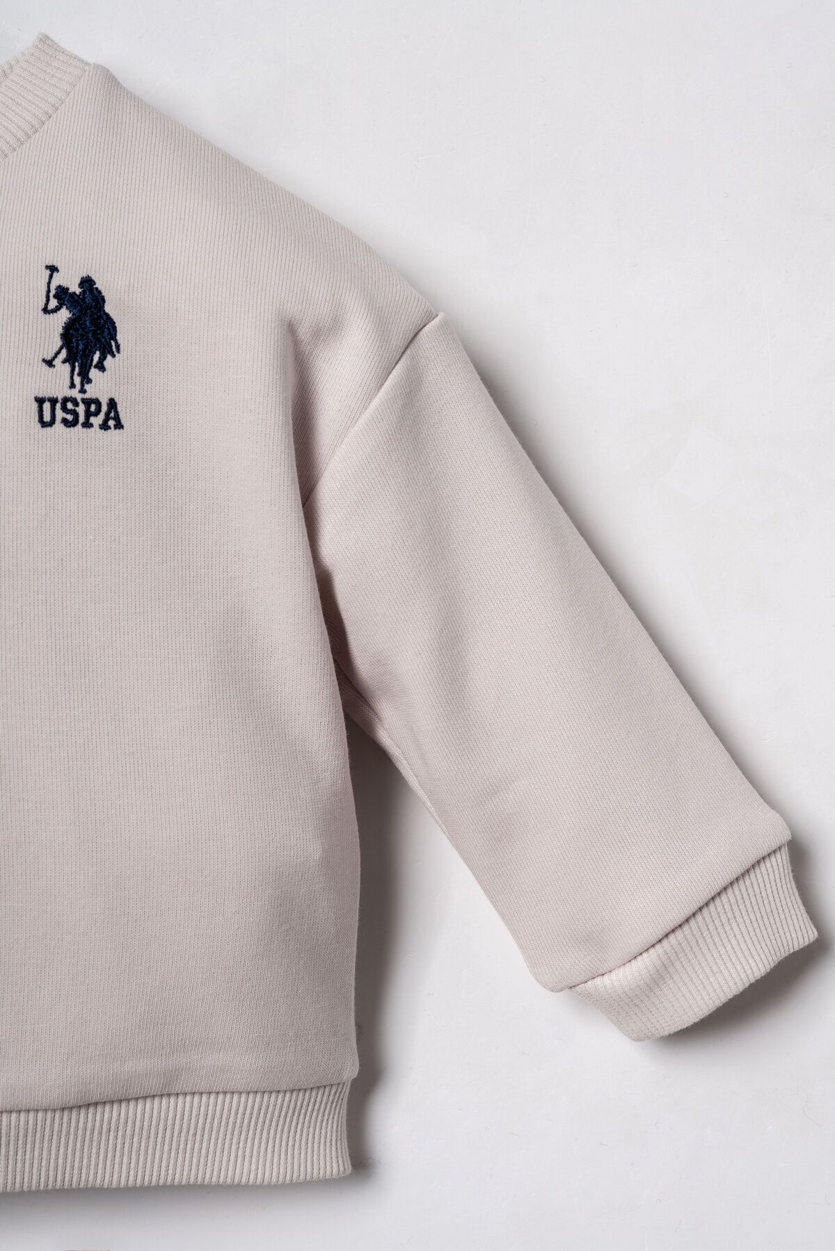 U.S POLO ASSN - U.S. Polo Assn. Erkek Bebek Nakışlı Beyaz Uzun Kol Pijama Takım USB3169-C-V5 (1)