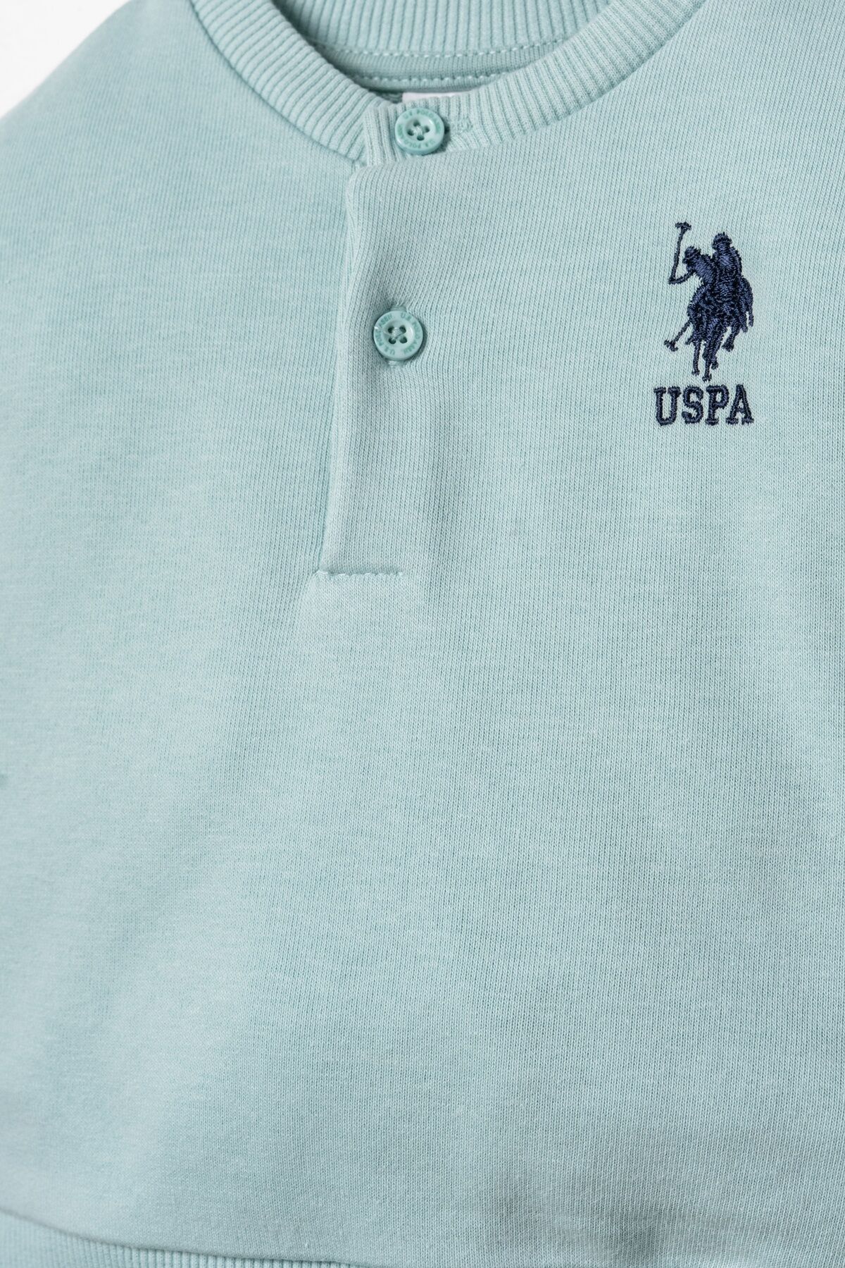 U.S POLO ASSN - U.S. Polo Assn. Erkek Bebek Nakışlı Yeşil Uzun Kol Pijama Takım USB3169-C-V2 (1)