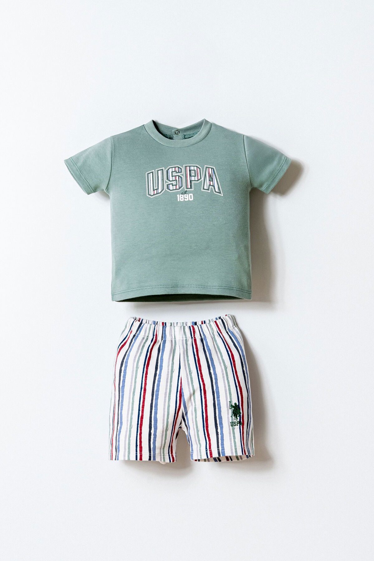 U.S. Polo Assn - U.S. Polo Assn. Erkek Bebek Yeşil Şort Takım