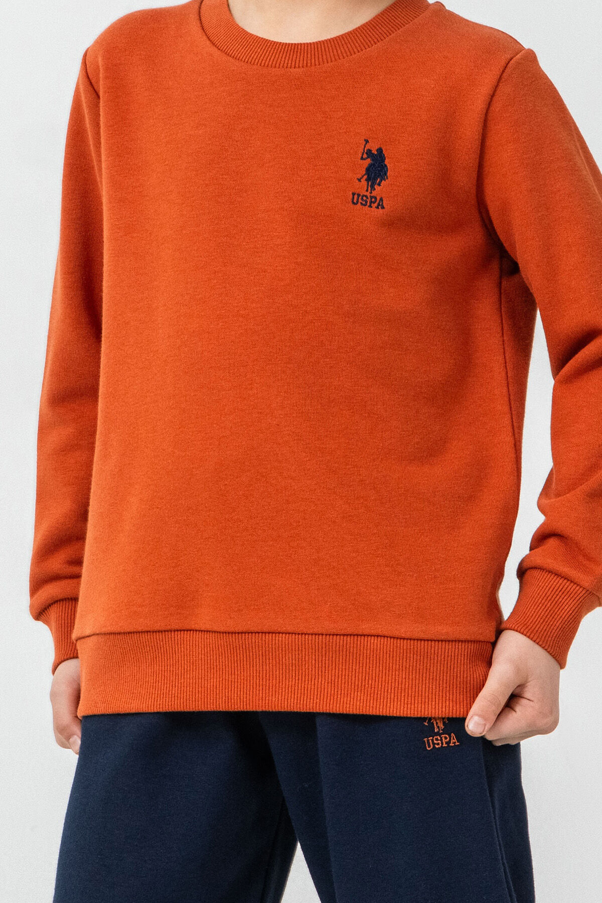 U.S POLO ASSN - U.S. Polo Assn. Erkek Çocuk Baskılı Turuncu Uzun Kol Eşofman Takımı US2621-C-V3 (1)