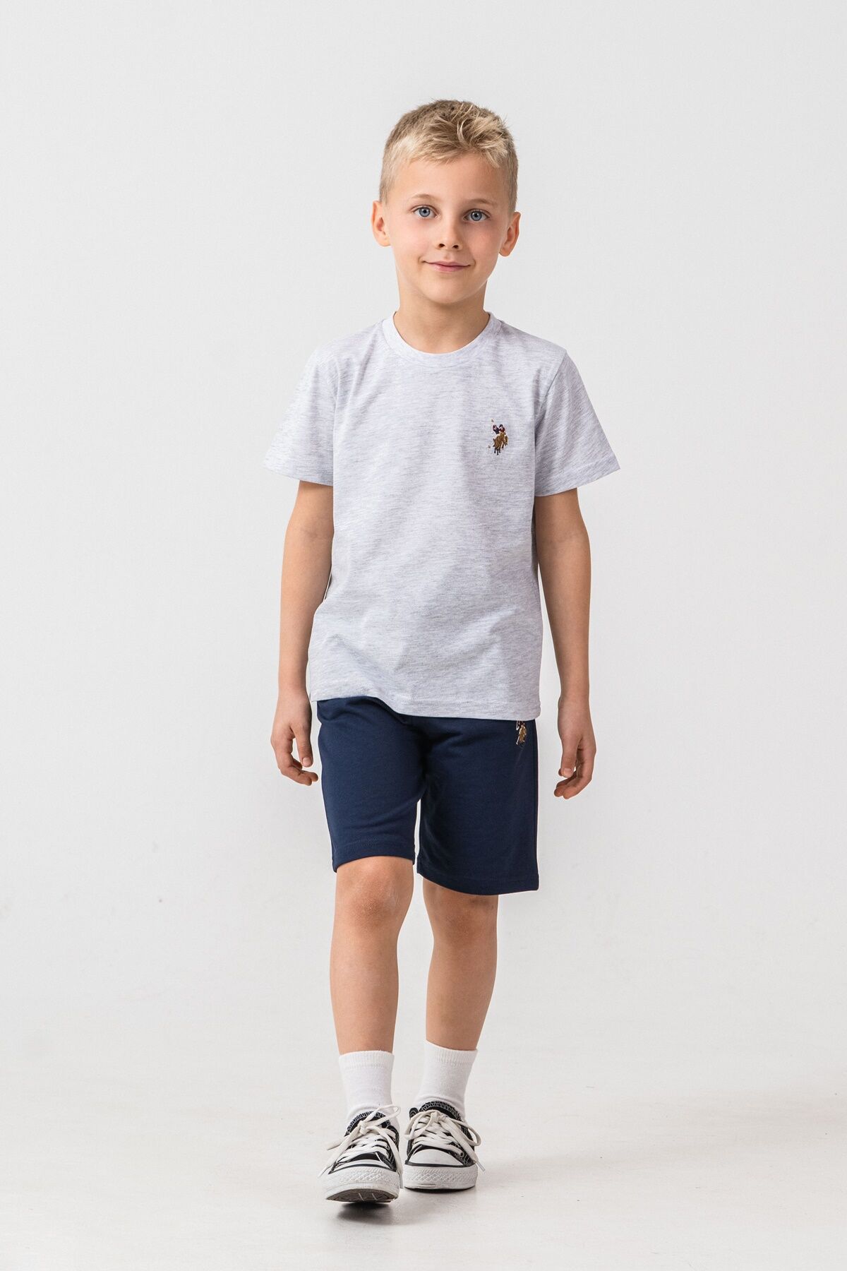 U.S. Polo Assn - U.S Polo Assn. Erkek Çocuk Gri Bermuda Takım