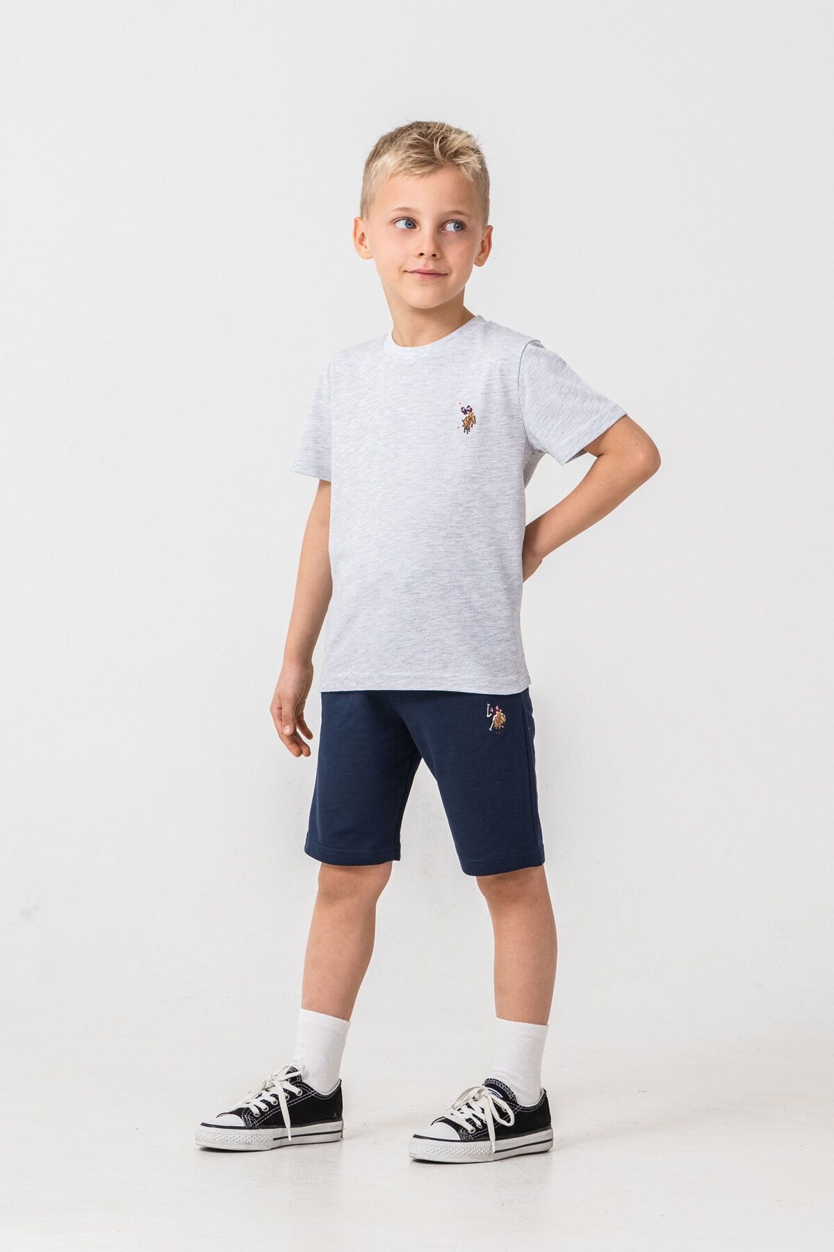 U.S. Polo Assn - U.S Polo Assn. Erkek Çocuk Gri Bermuda Takım (1)