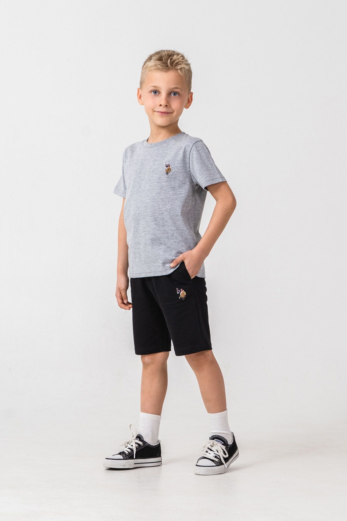 U.S. Polo Assn - U.S Polo Assn. Erkek Çocuk Gri Bermuda Takım