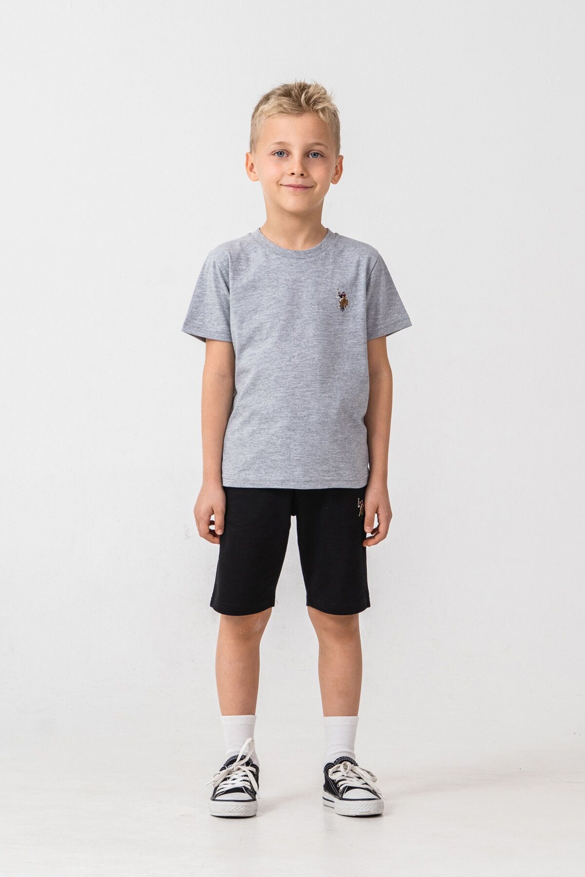 U.S. Polo Assn - U.S Polo Assn. Erkek Çocuk Gri Bermuda Takım (1)