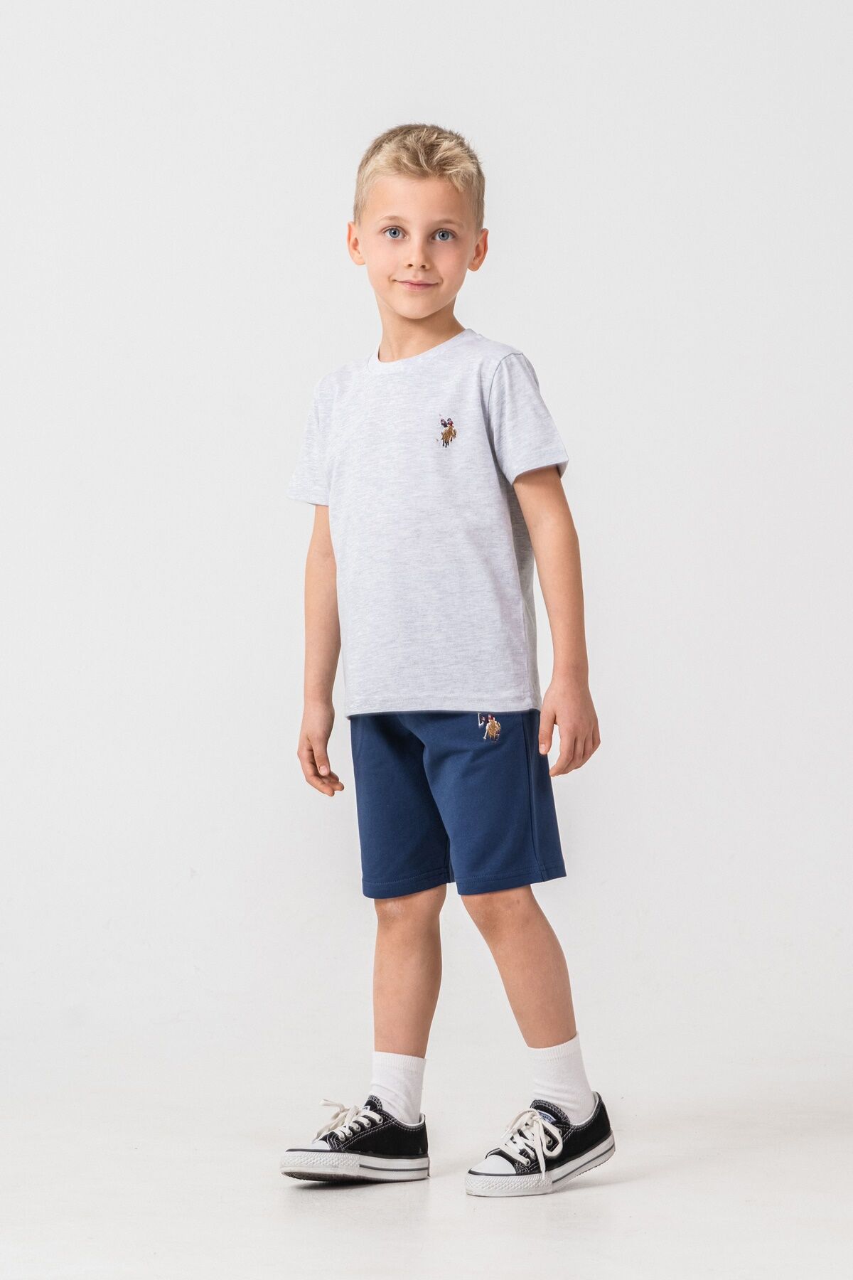 U.S. Polo Assn - U.S Polo Assn. Erkek Çocuk Gri Bermuda Takım