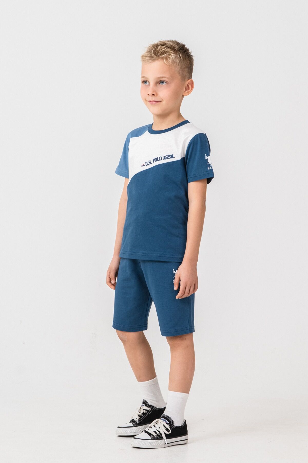 U.S. Polo Assn. - U.S. Polo Assn. Erkek Çocuk Mavi Bermuda Takım