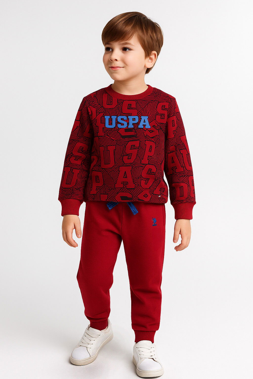 U.S. Polo Assn - U.S. Polo Assn Kids Erkek Çocuk Bordo Eşofman Takımı