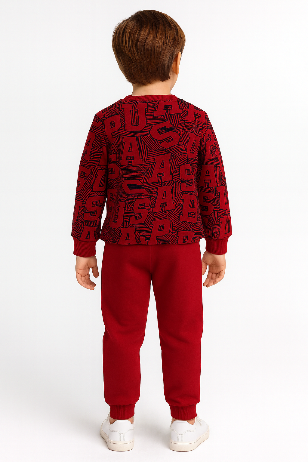 U.S. Polo Assn - U.S. Polo Assn Kids Erkek Çocuk Bordo Eşofman Takımı (1)