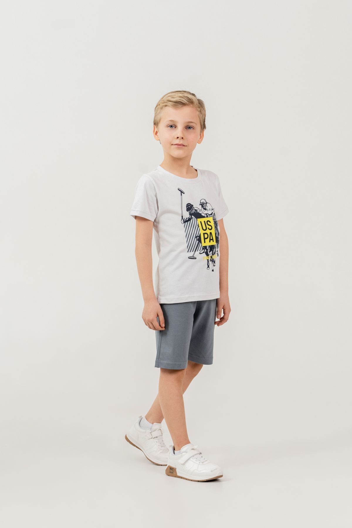 U.S. Polo Assn Kids - U.S Polo Assn Erkek Çocuk Gri Bermuda Takım