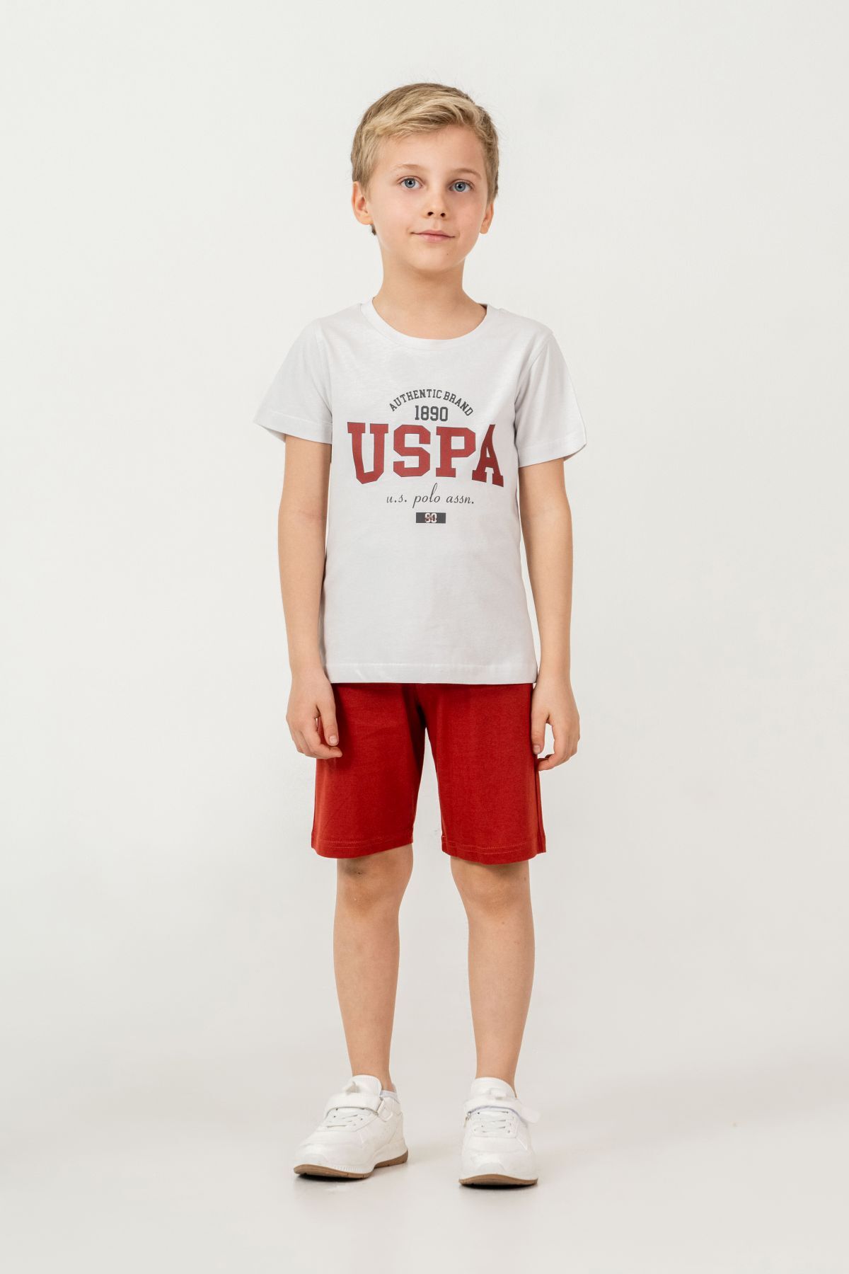 U.S. Polo Assn Kids - U.S Polo Assn. Erkek Çocuk Kırmızı Bermuda Takım (1)