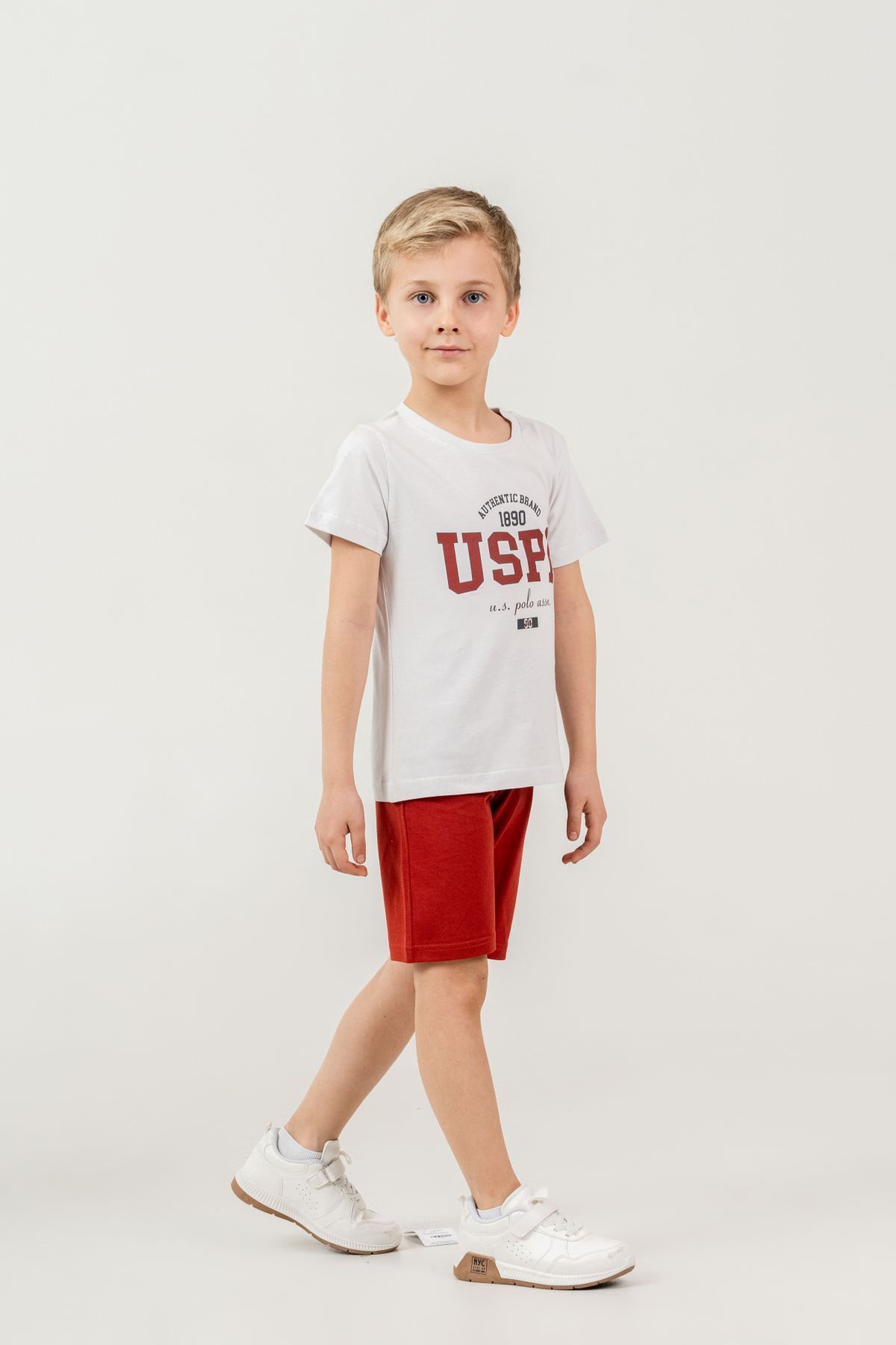 U.S. Polo Assn Kids - U.S Polo Assn. Erkek Çocuk Kırmızı Bermuda Takım (1)