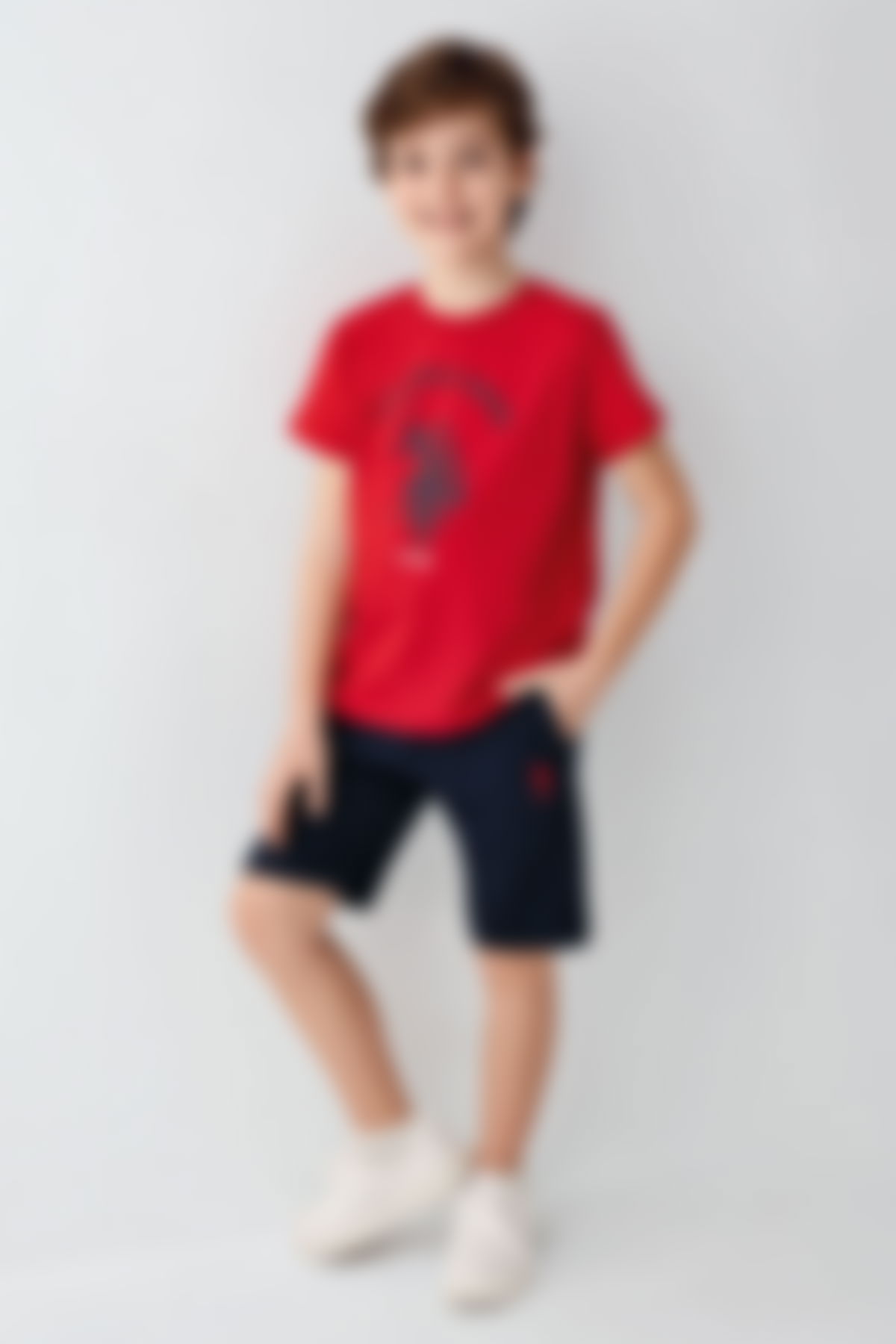 U.S. Polo Assn - U.S. Polo Assn Erkek Çocuk Kırmızı Bermuda Takım