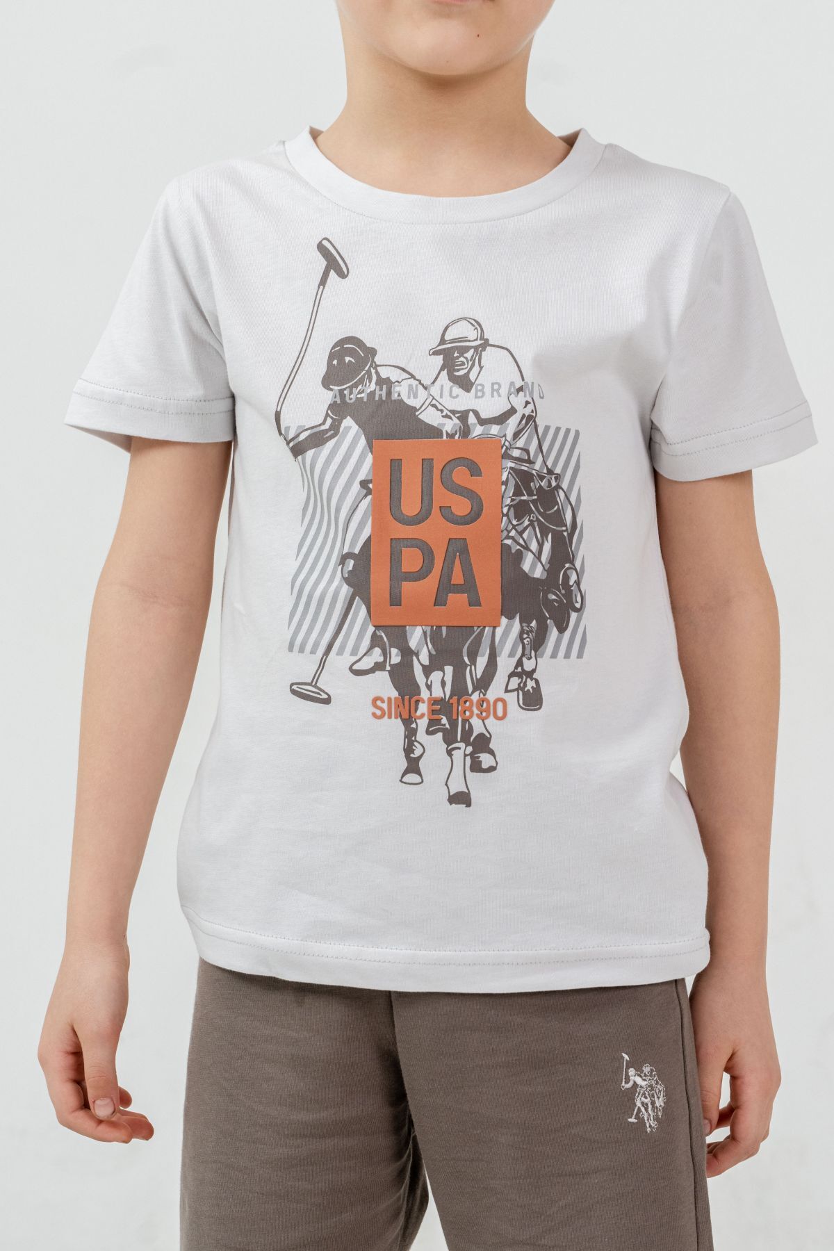 U.S. Polo Assn Kids - U.S Polo Assn Erkek Çocuk Kahverengi Bermuda Takım (1)