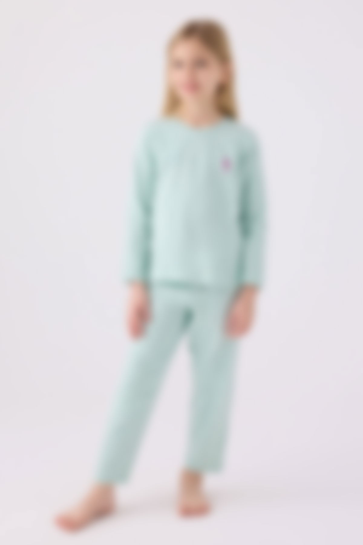 U.S. Polo Assn Kids - U.S. Polo Assn Kız Çocuk Açık Mint Pijama Takımı