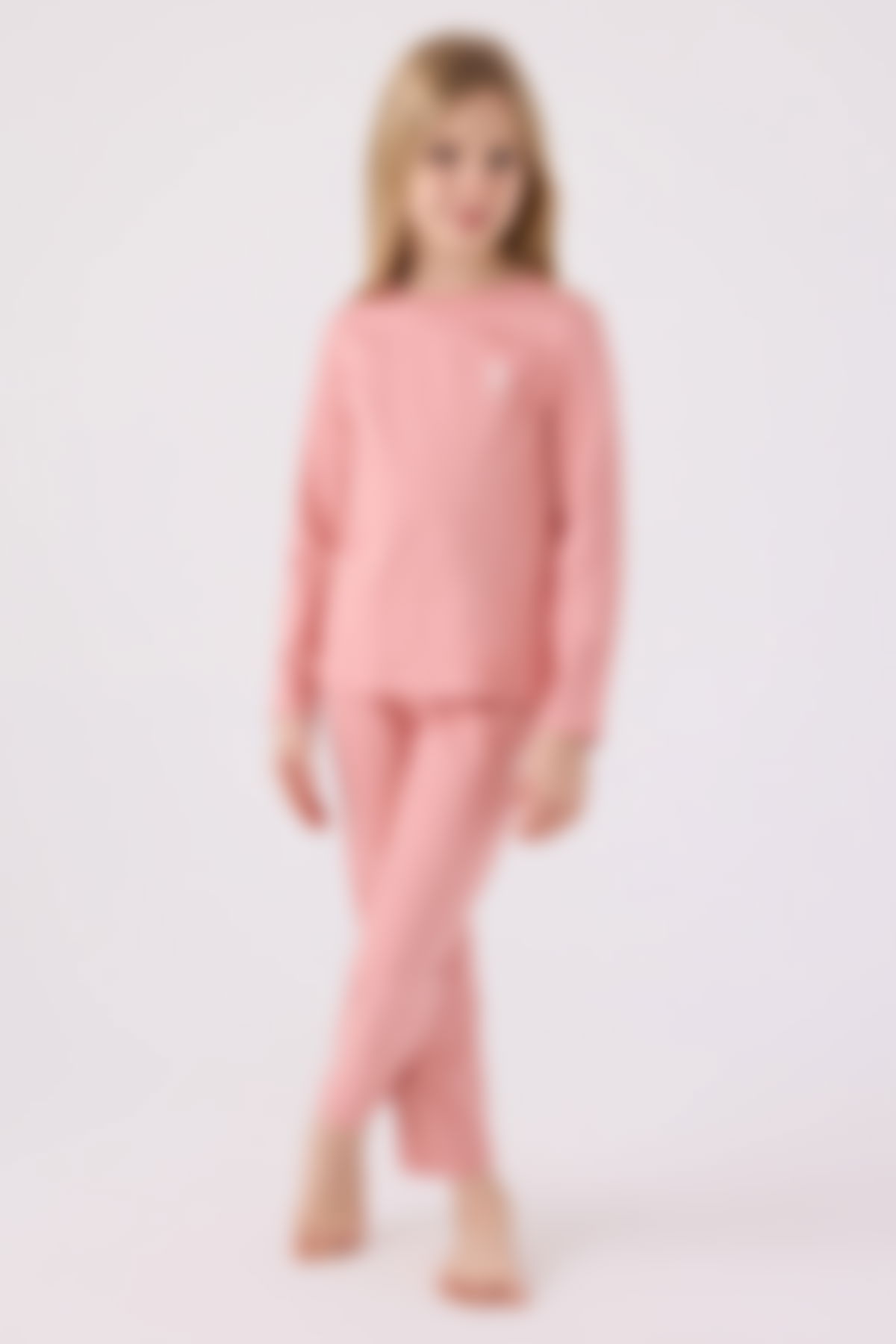 U.S. Polo Assn Kids - U.S. Polo Assn Kız Çocuk Retro Pembe Pijama Takımı