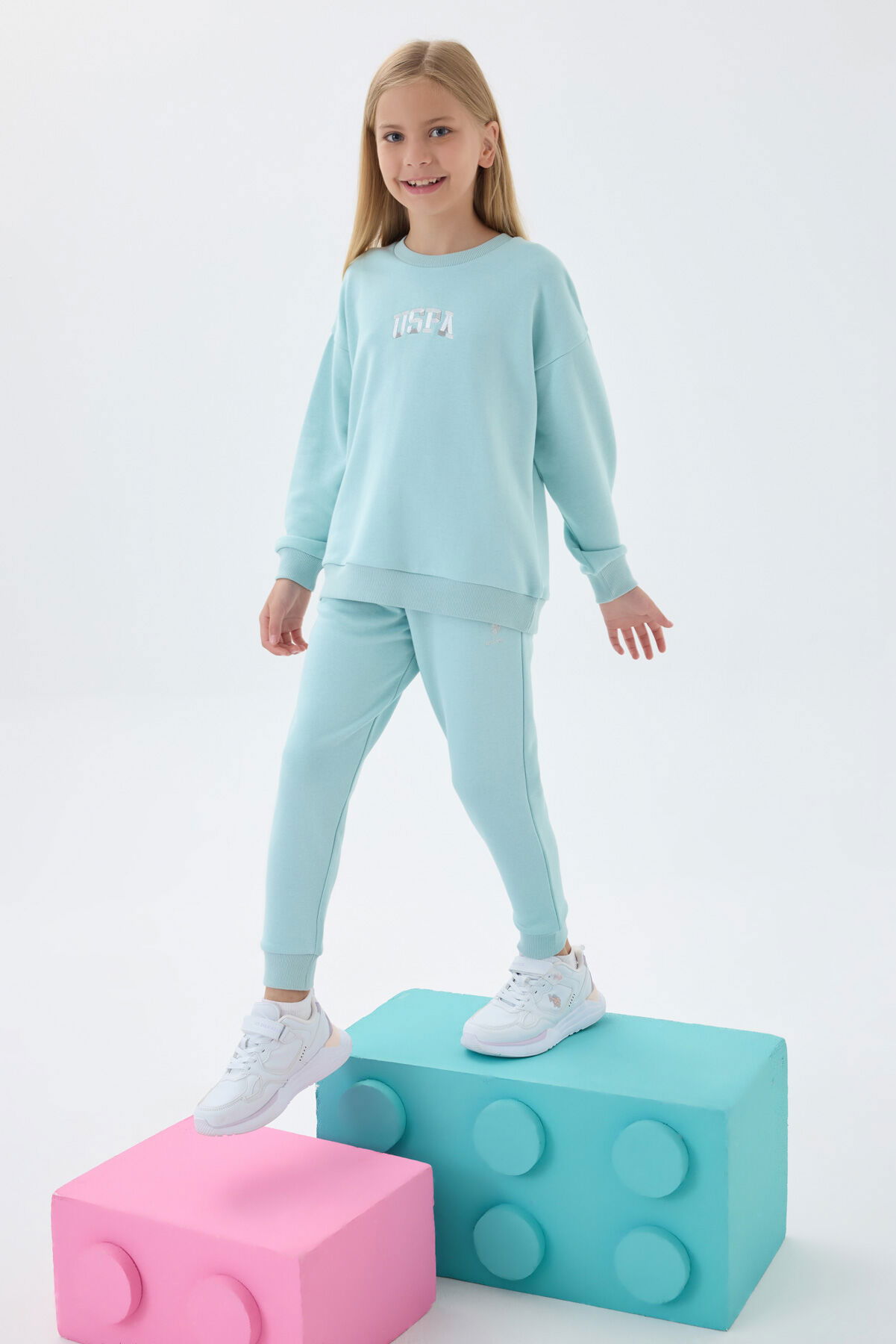 U.S. Polo Assn - KIZ ÇOCUK EŞOFMAN TAKIMI Su Yeşili 