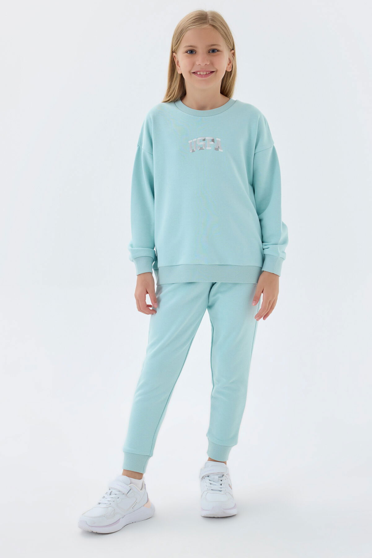 U.S. Polo Assn - KIZ ÇOCUK EŞOFMAN TAKIMI Su Yeşili (1)