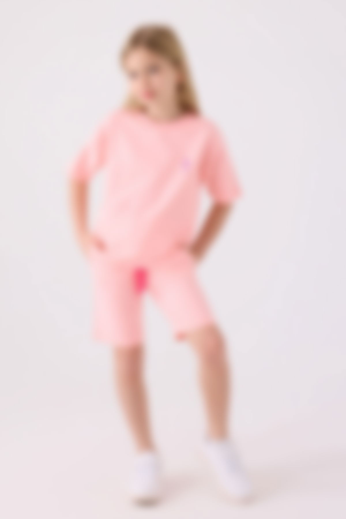 U.S. Polo Assn - U.S. Polo Assn. Kız Çocuk Pembe Bermuda Takım