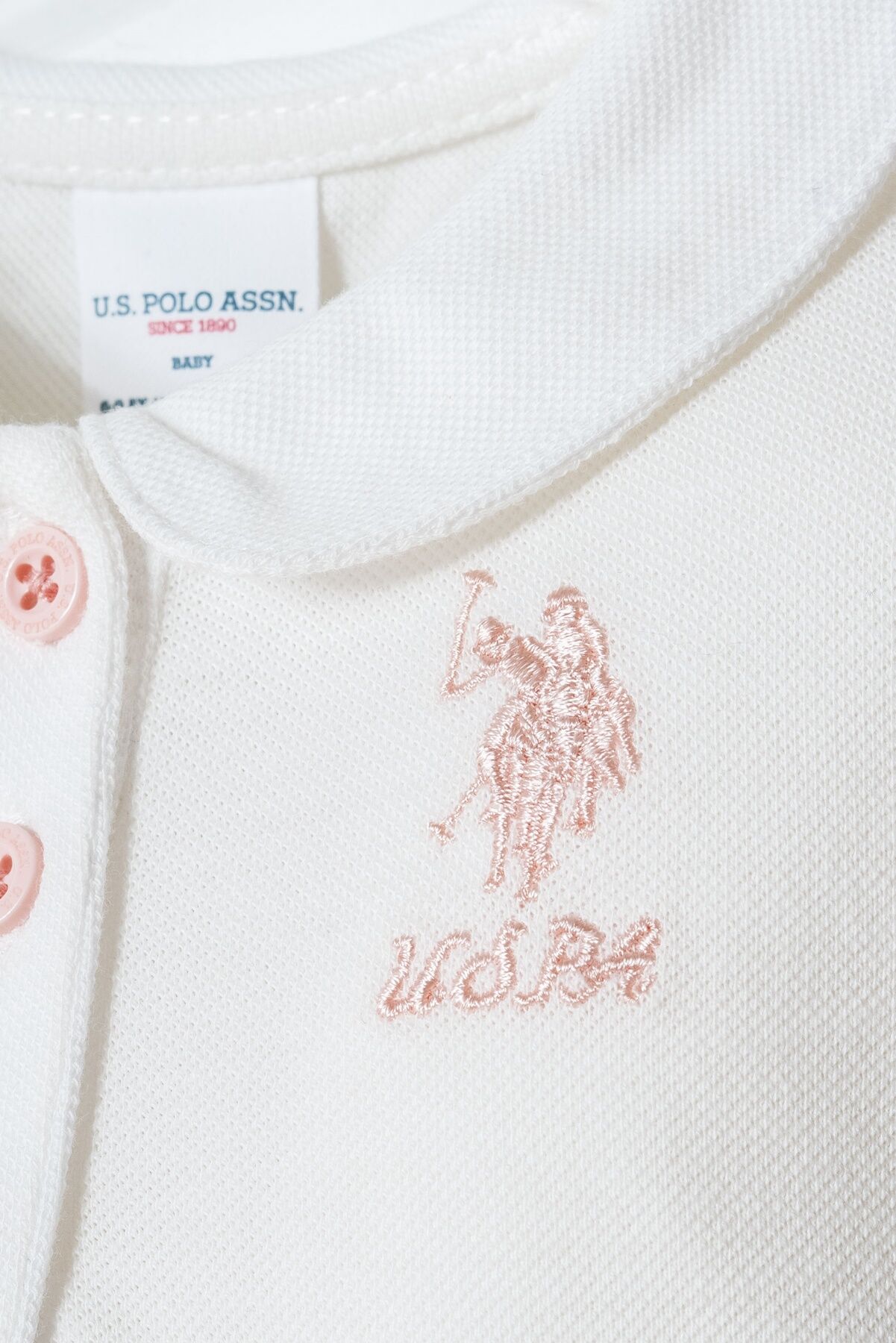 U.S. Polo Assn - U.S. Polo Assn. Kız Bebek Beyaz Şort Takım (1)