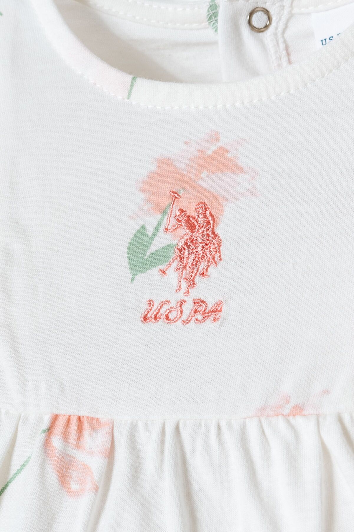 U.S. Polo Assn - U.S. Polo Assn. Kız Bebek Beyaz Elbise (1)