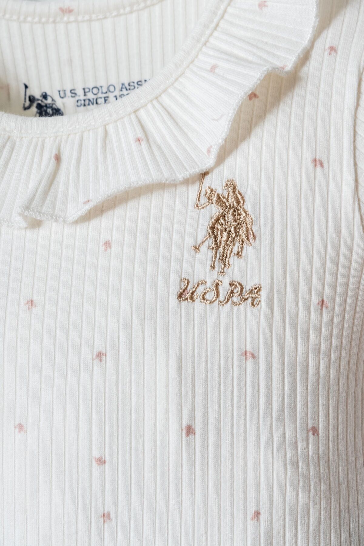 U.S. Polo Assn - U.S. Polo Assn. Kız Bebek Beyaz Tulum (1)
