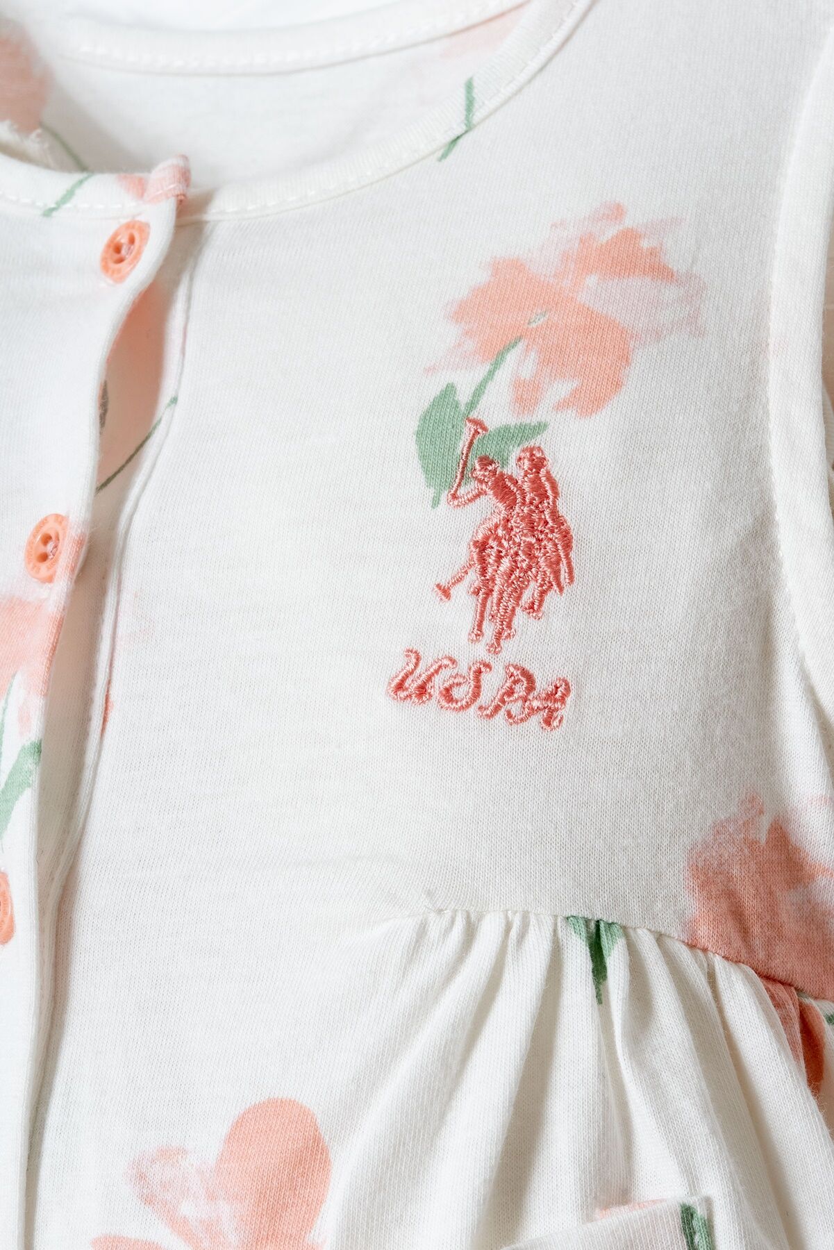 U.S. Polo Assn - U.S. Polo Assn. Kız Bebek Beyaz Tulum (1)