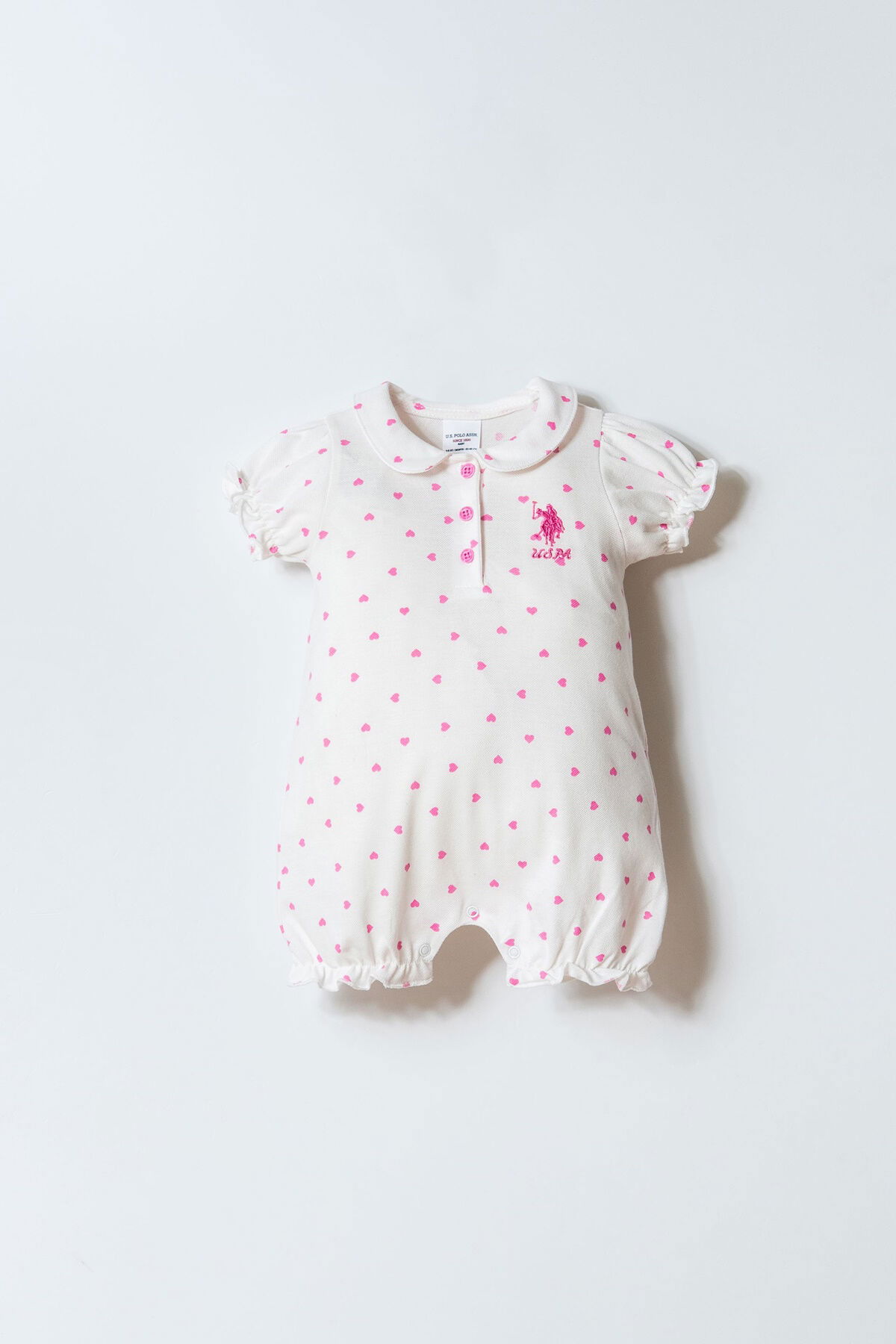 U.S. Polo Assn - U.S. Polo Assn. Kız Bebek Beyaz Tulum