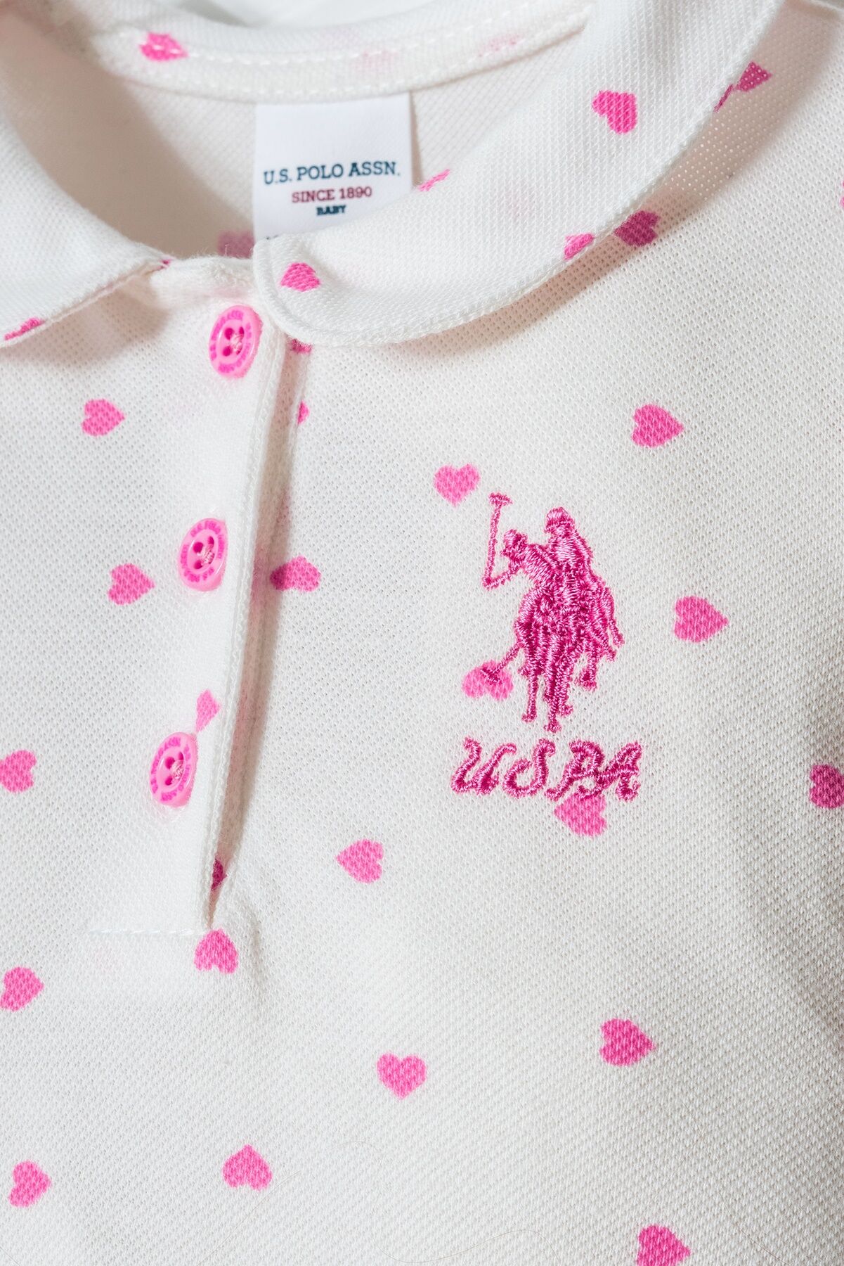 U.S. Polo Assn - U.S. Polo Assn. Kız Bebek Beyaz Tulum (1)