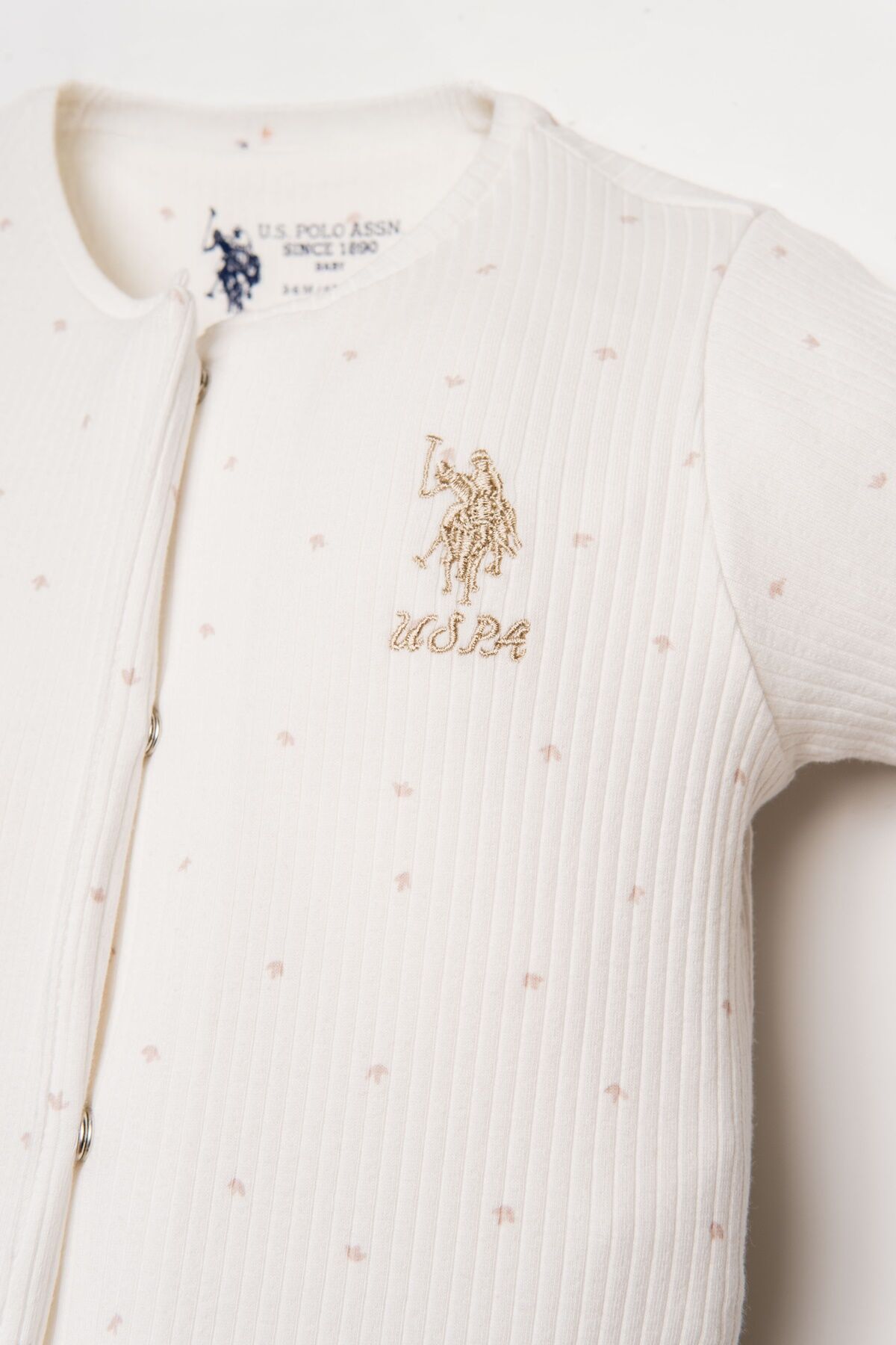 U.S. Polo Assn - U.S. Polo Assn. Kız Bebek Beyaz Tulum (1)