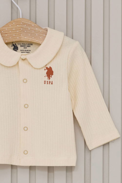 U.S. Polo Assn Kız Bebek Krem Bebek Takım