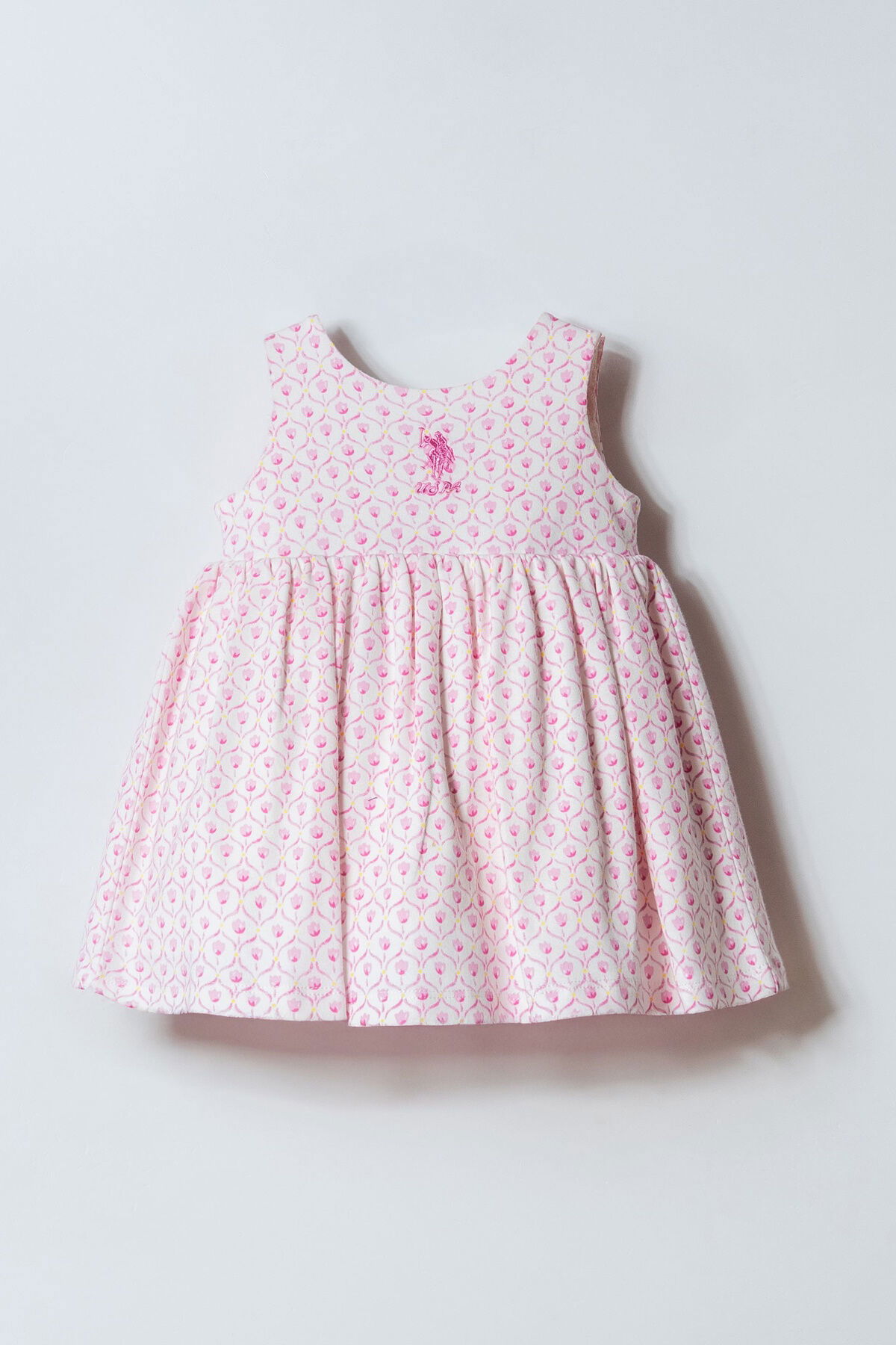 U.S. Polo Assn - U.S. Polo Assn. Kız Bebek Krem Elbise