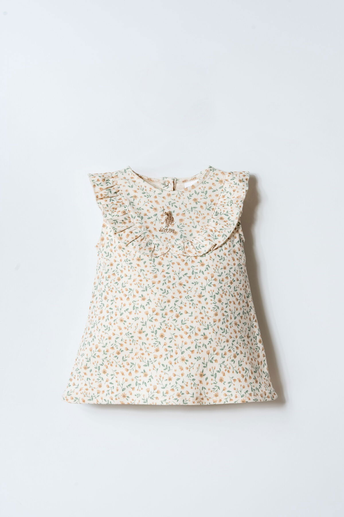 U.S. Polo Assn - U.S. Polo Assn. Kız Bebek Krem Elbise