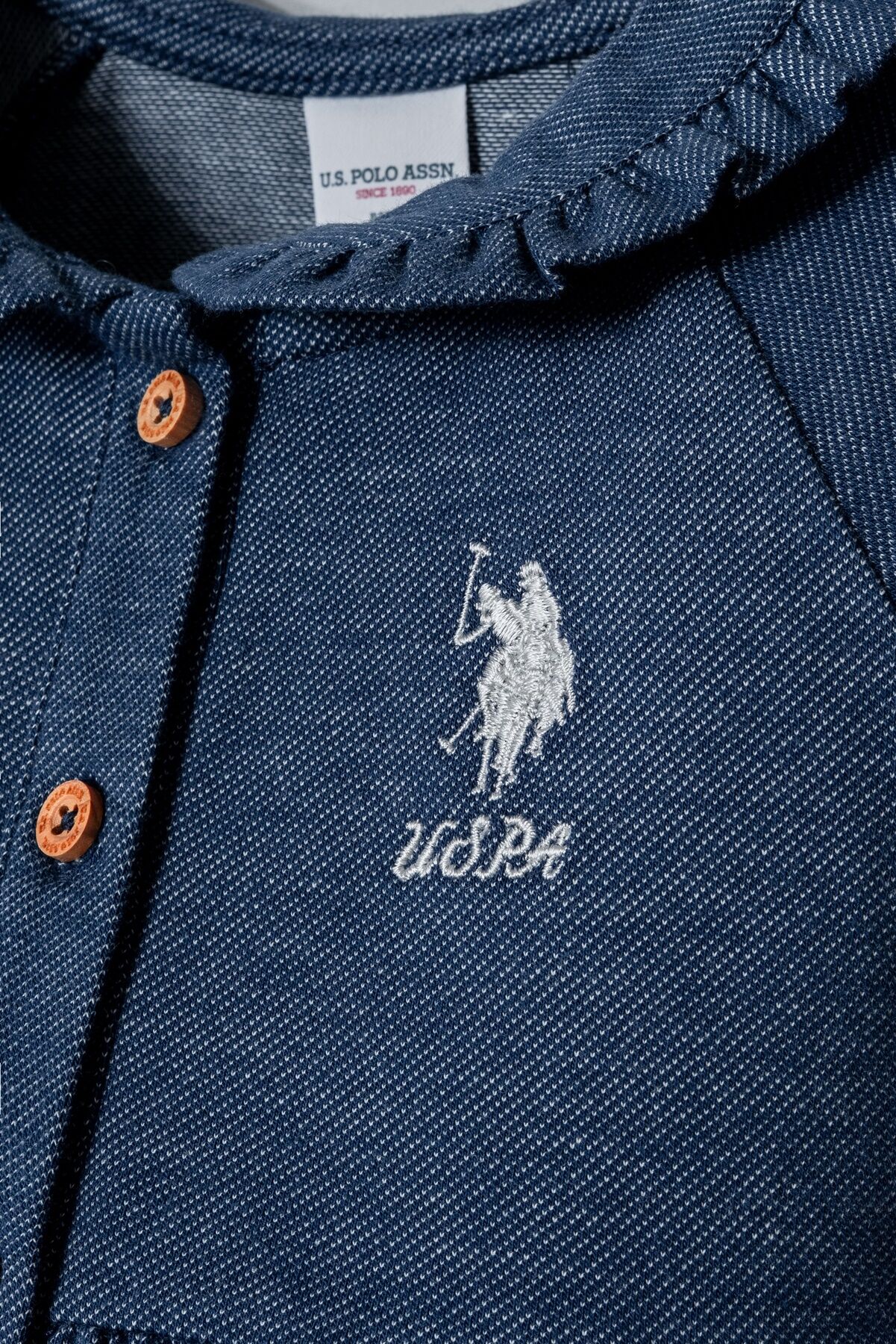 U.S. Polo Assn - U.S. Polo Assn. Kız Bebek Mavi Elbise (1)