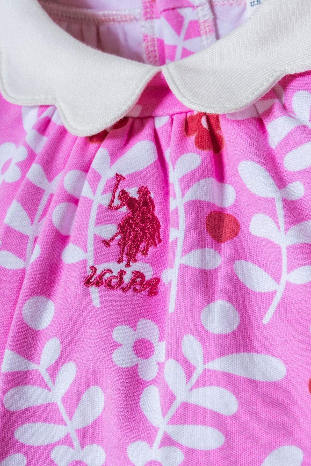 U.S. Polo Assn - U.S. Polo Assn. Kız Bebek Pembe Elbise (1)