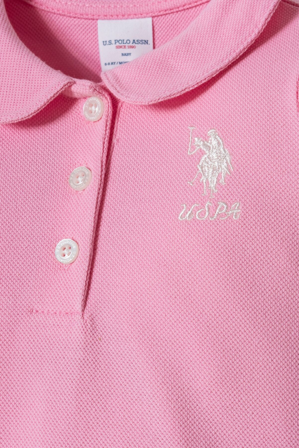U.S. Polo Assn - U.S. Polo Assn. Kız Bebek Pembe Elbise (1)