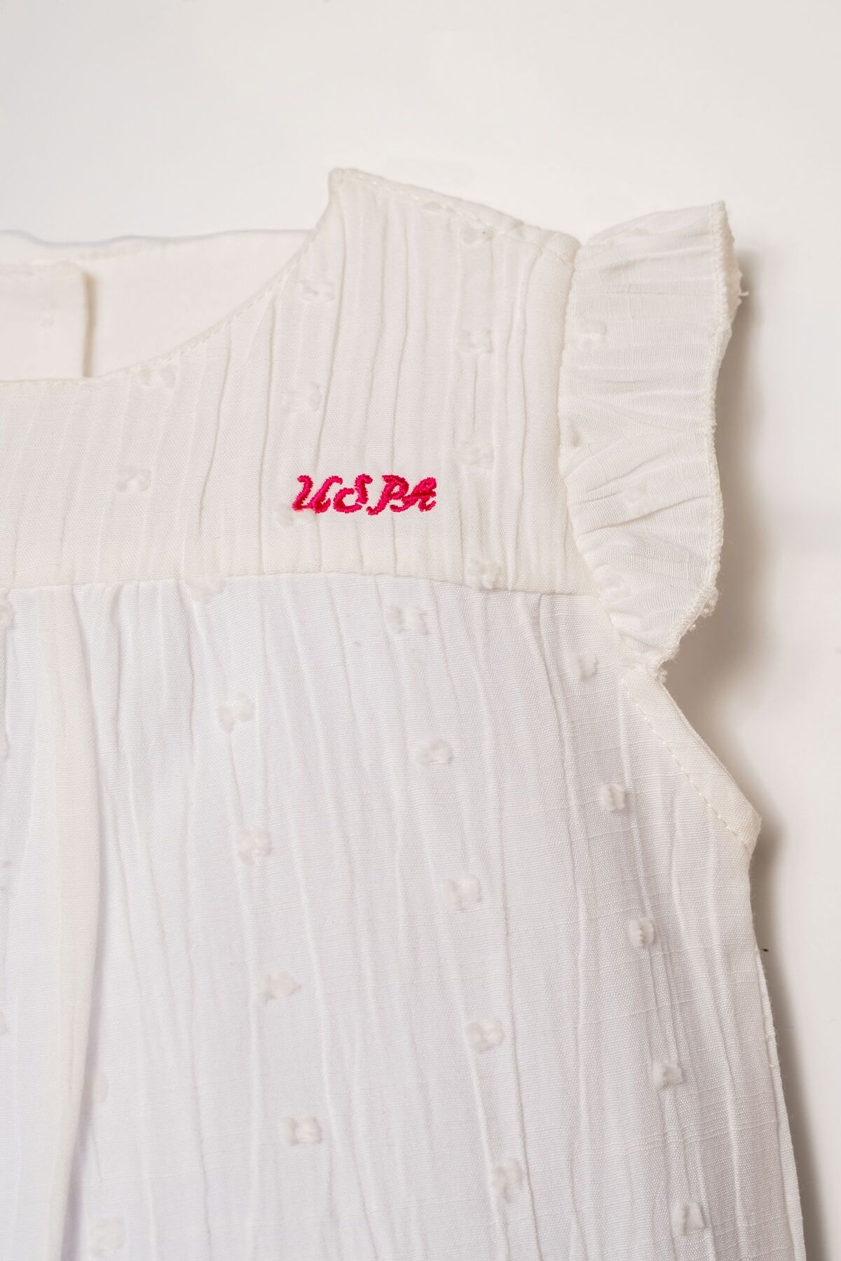 U.S. Polo Assn - U.S Polo Assn. Kız Bebek Beyaz Şort Takım (1)