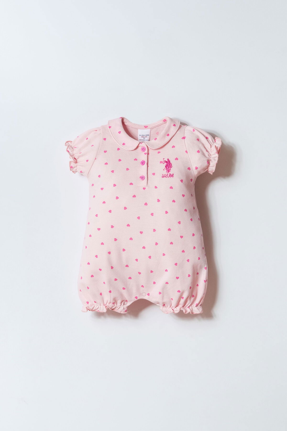 U.S. Polo Assn - U.S. Polo Assn. Kız Bebek Pembe Tulum